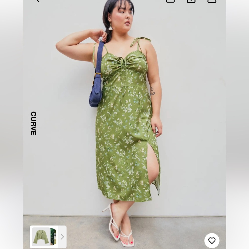 Green Floral Midi Sundress